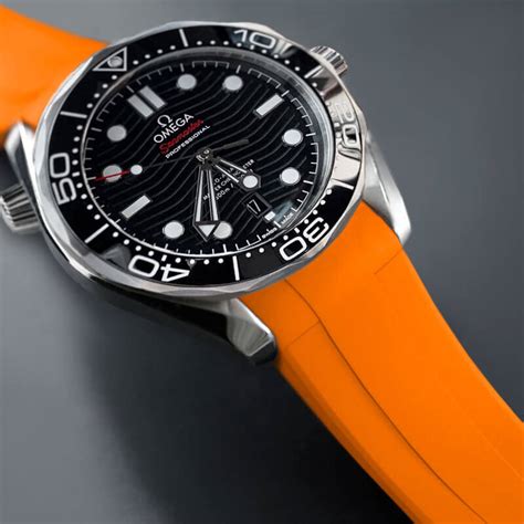 omega seamaster orange rubber strap|omega seamaster original rubber strap.